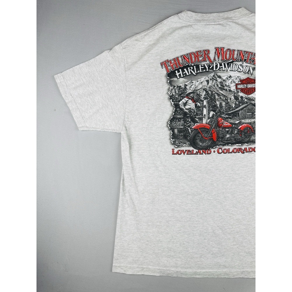 Harley Davidson Thunder Mountain T Shirt Loveland Colorado Pocket Logo L - Picture 8 of 12